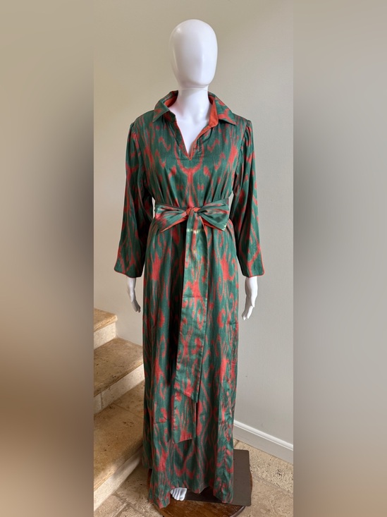 Ibu Movement Dresses & Skirts - IBU MOVEMENT Ikat-Print Shirt Maxi Dress, Size XL